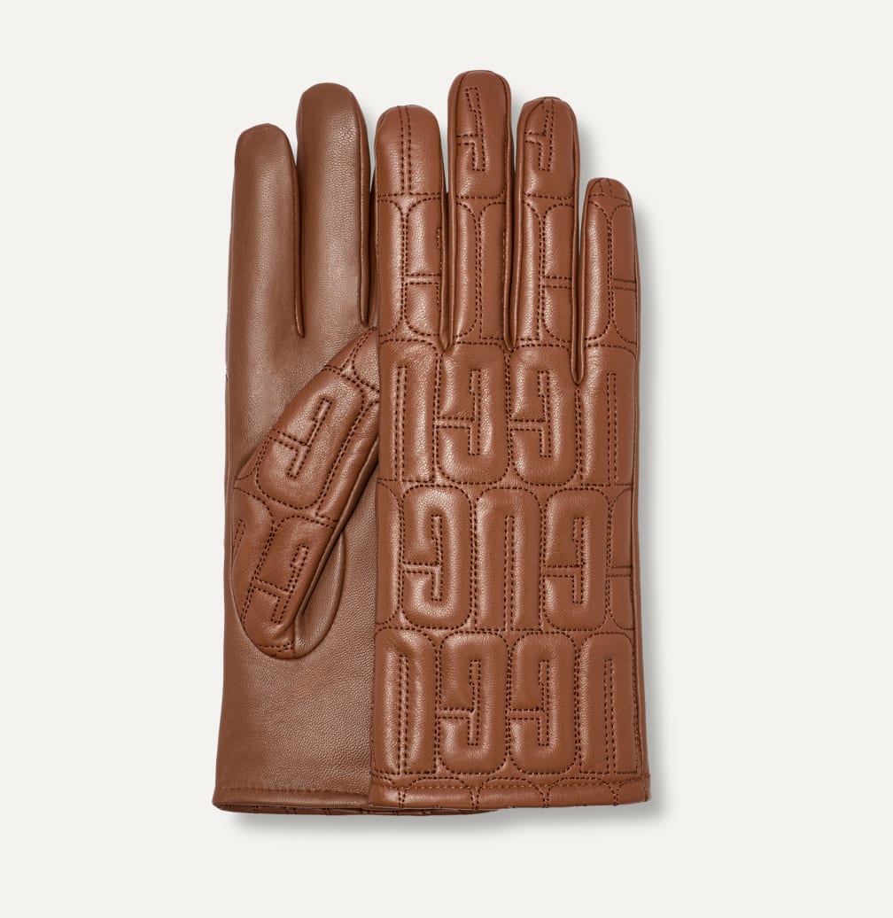 UGG® 公式【 レザー キルテッド ロゴ グローブ|Leather Quilted Logo 