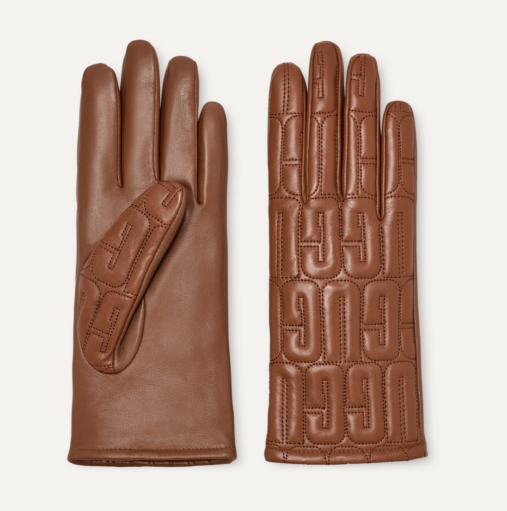 UGG® 公式【 レザー キルテッド ロゴ グローブ|Leather Quilted Logo 