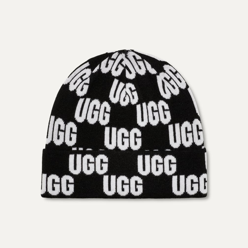 UGG® 公式【 チェックド グラフィック ロゴ ビーニー|Checked  