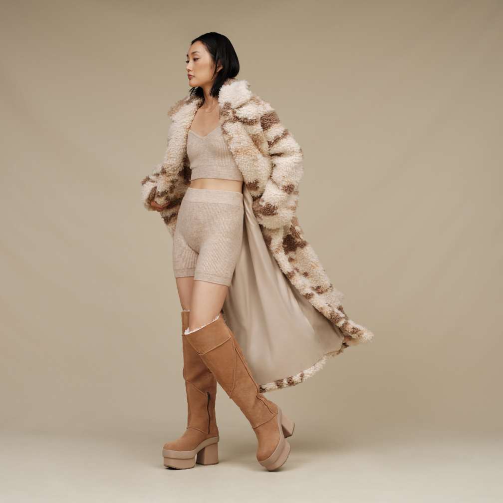 UGG® 公式【 アレサンドラ フォー ファー コート ノブ|Alesandra Faux Fur Coat Nov| 197634567198 |  レディース】アグ 公式サイト