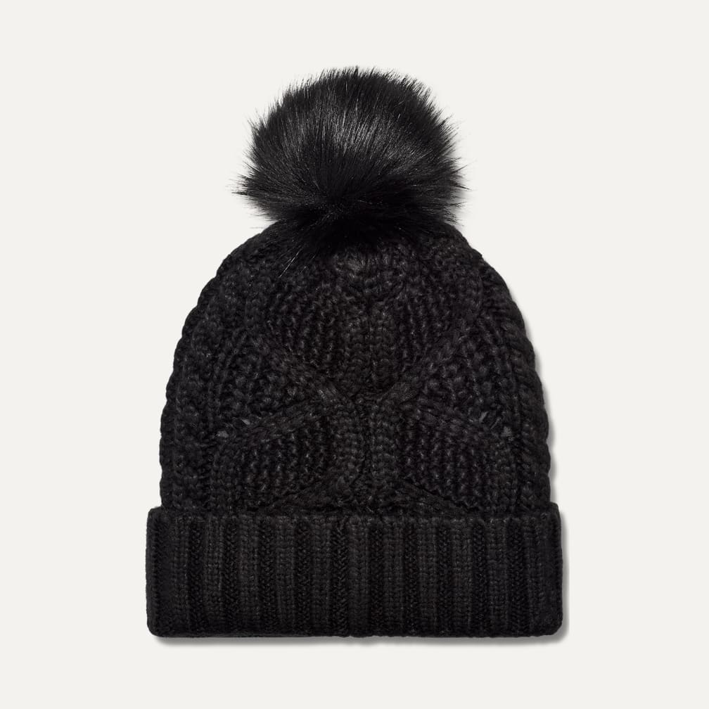 ・UGG｜W Faux Fur Beanie W Pom/ アグ/フェイク ファー ビーニー ウィズ ポム/ブラック # | GO ON