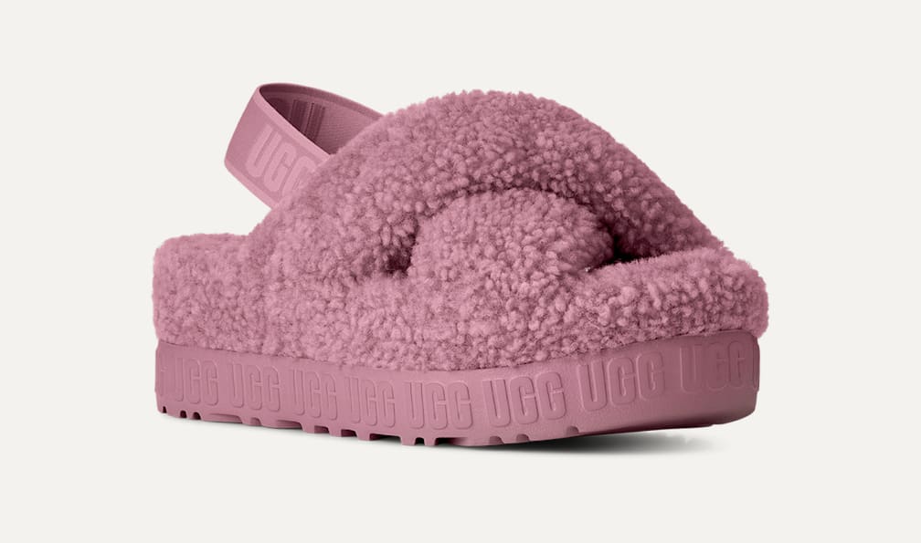 UGG サンダル ピンク ブラック UGG® 公式【 |Oh Fluffita Cross Strap| 1191135 | レディース】アグ