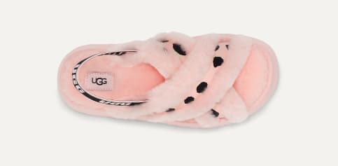 UGG W DISCO CROSS SLIDE ANIMALIA KEY LIME 22SS-I（アグ
