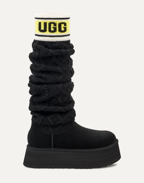 UGG クラシック セーター レター トール 日本未発売！UGG(アグ) CLASSIC SWEATER LETTERのニットブーツが今アツ