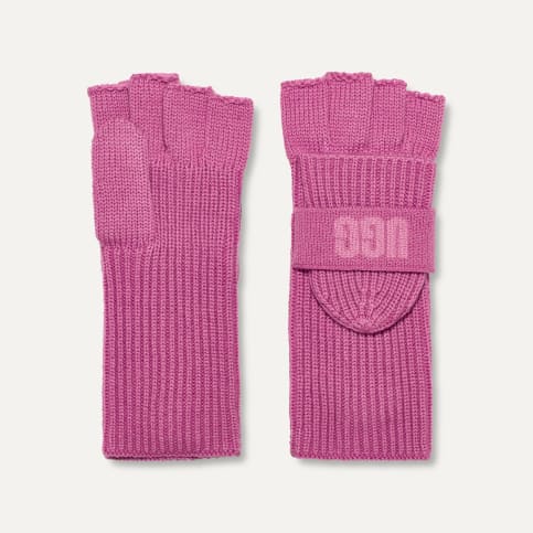 UGG Knit Logo Strap Glove　ピンク UGG® 公式【 ニット ロゴ ストラップ グローブ|Knit Logo Strap Glove