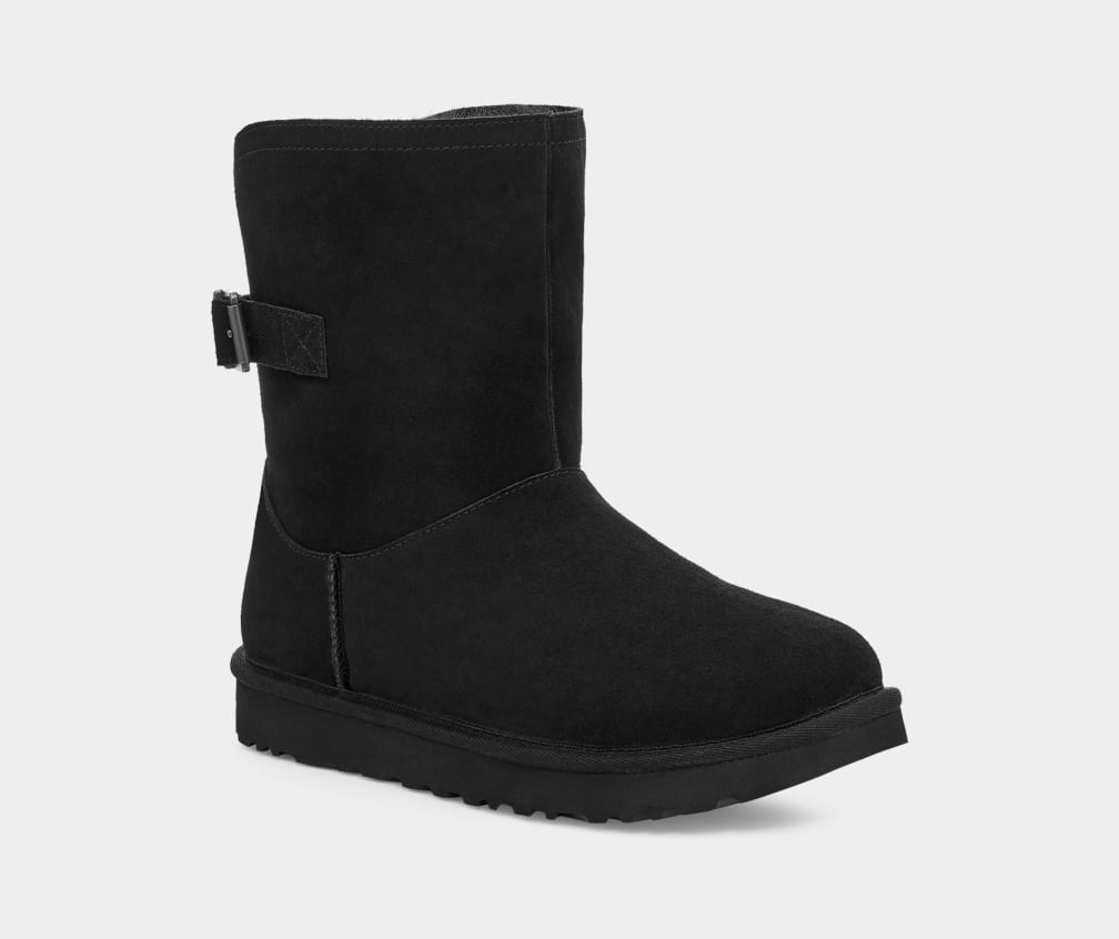 Ugg black online buckle boots