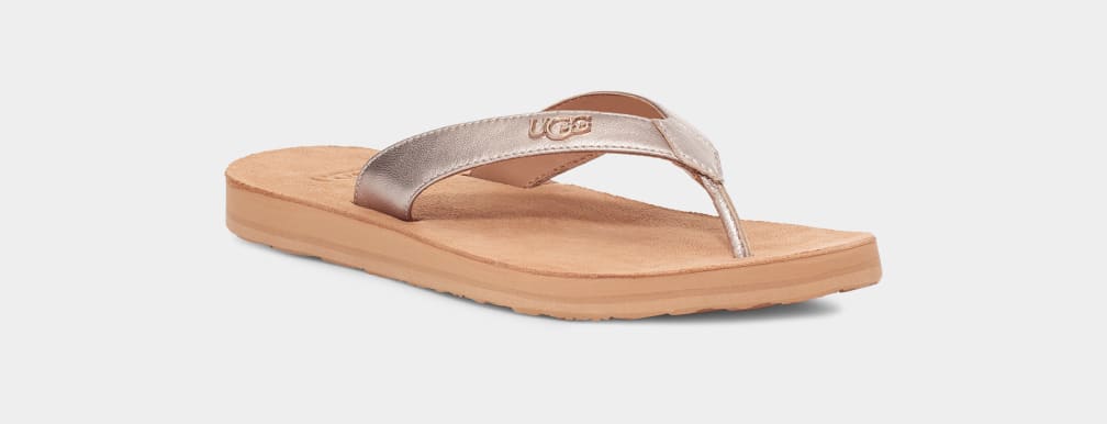 UGG Tawney Logo Metallic Flip Flop for Women UGG UK