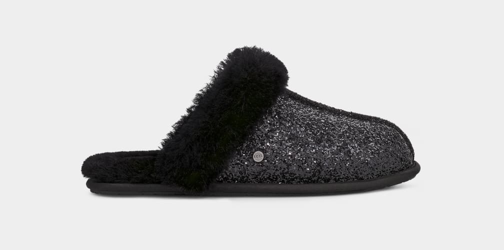 Black online sparkle slippers