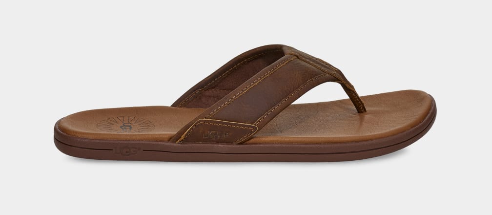 Leather flip flops