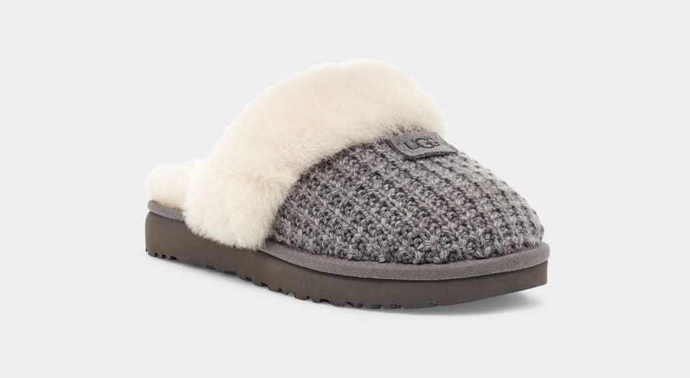 UGG Australia Cozy Knit Slippers ($105) ❤ liked on Polyvore featuring  shoes, slippers and beige