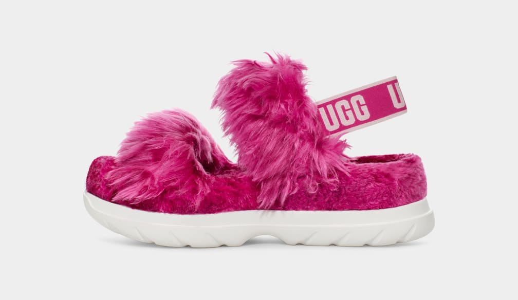 Ugg Womens White Fluff Sugar Sandal Slippers