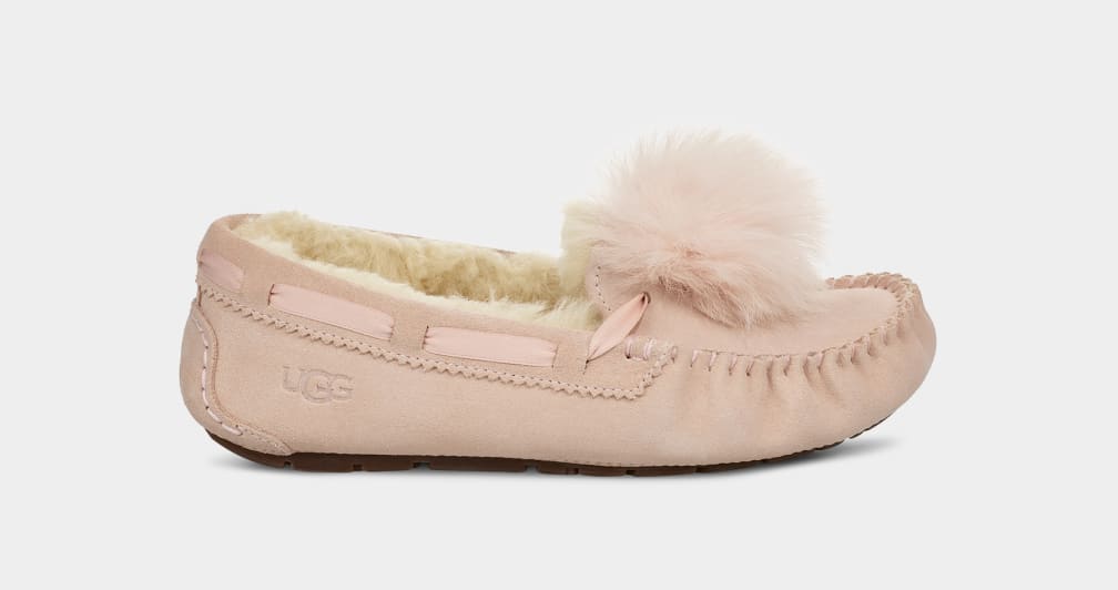 Ugg pink pom pom slippers sales