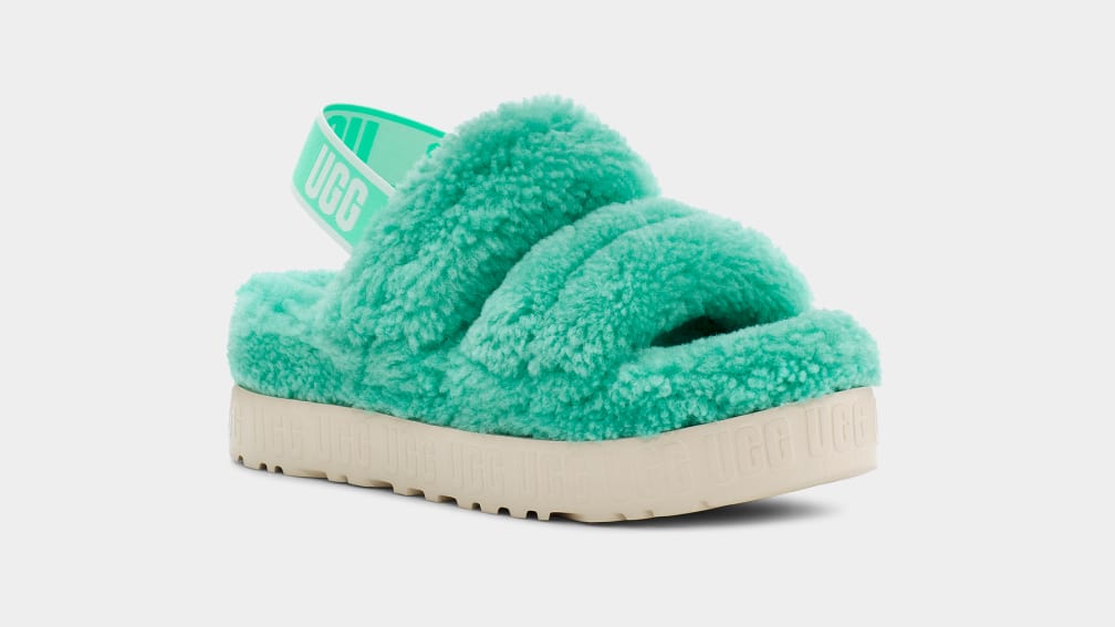 Teal best sale ugg slides