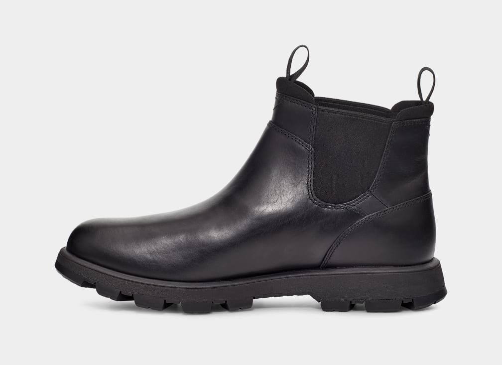 Ugg Men's Hillmont Chelsea Boot, 11, Black Leather