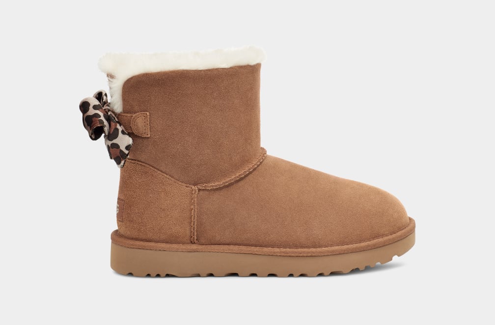 UGG Mini Bailey Bow Velvet Leopard for Women UGG UK