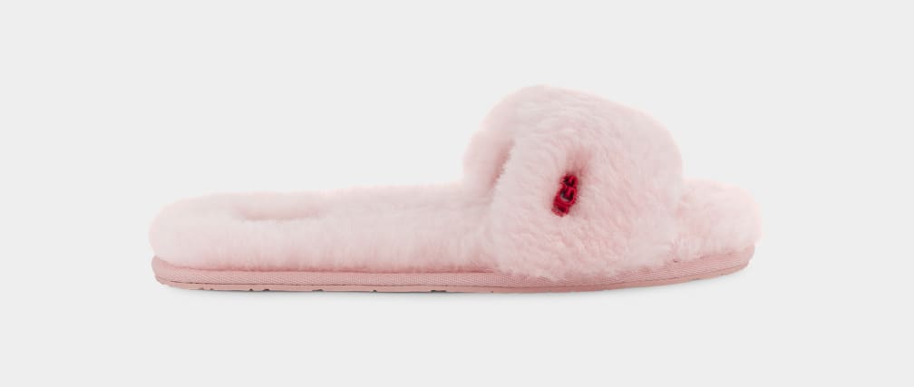 Ugg pink fluffy discount slippers