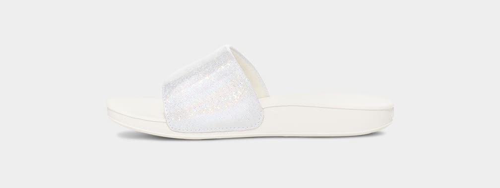 White glitter sliders store