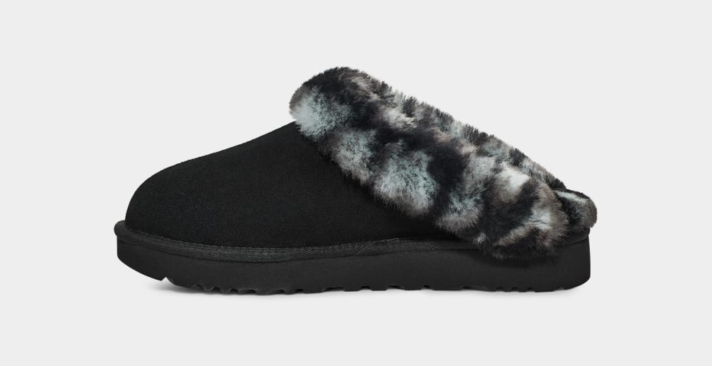 Black leopard discount print ugg slippers