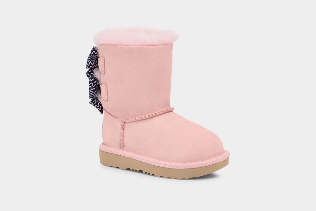 Baby pink top bailey bow uggs