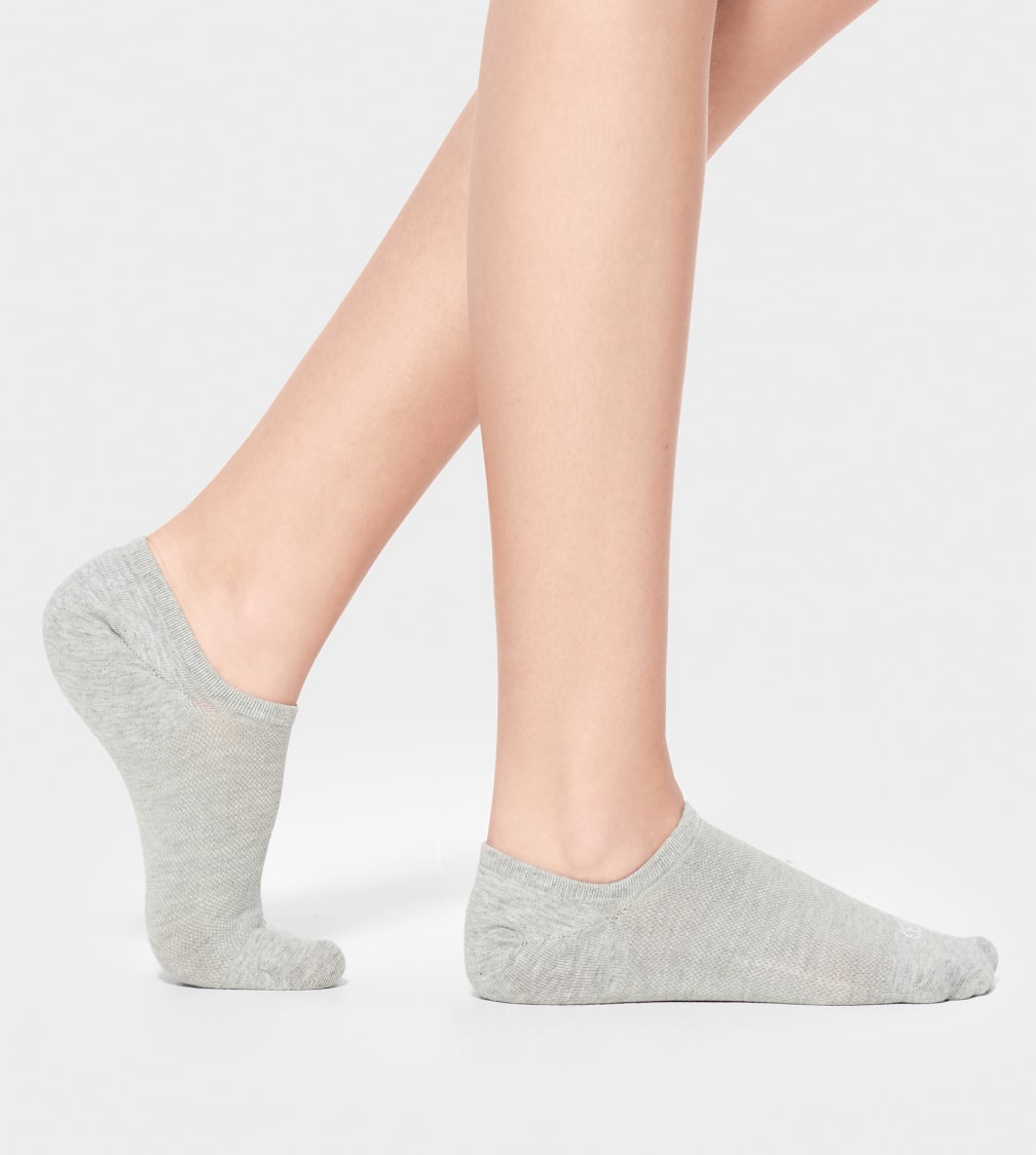 Loose Fit Stays Up! White No Show Socks - 3Pack