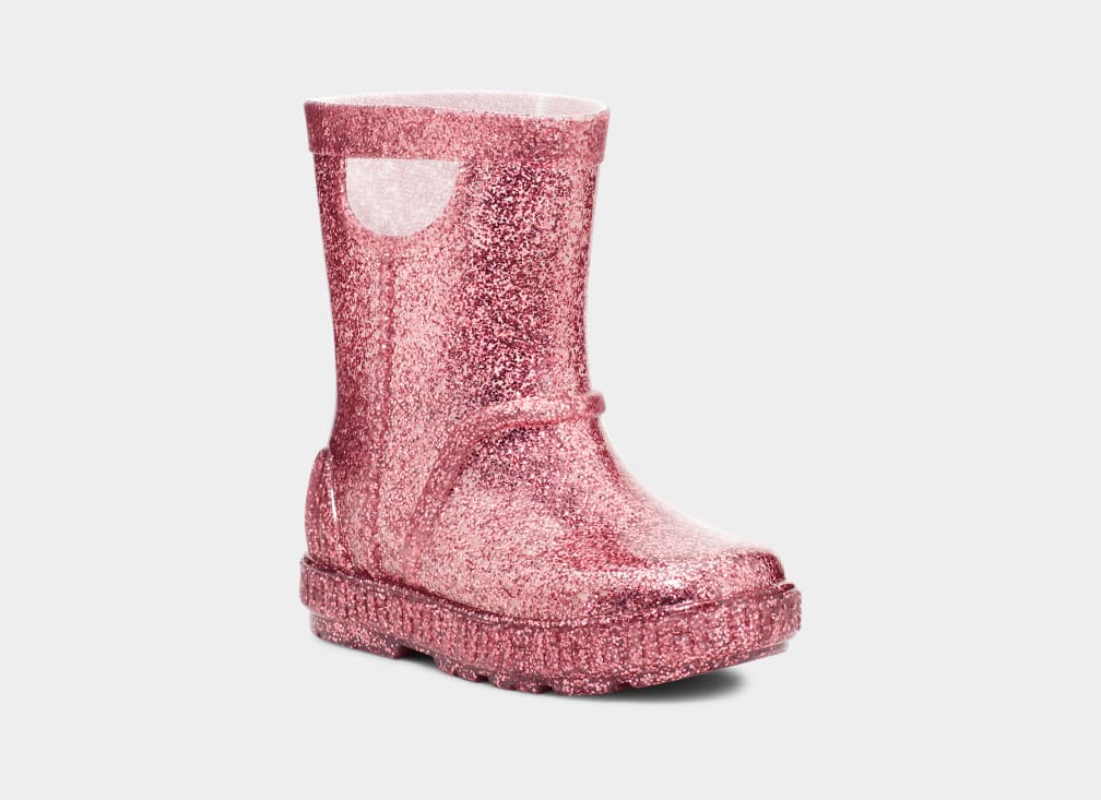 Pink glitter sales rain boots