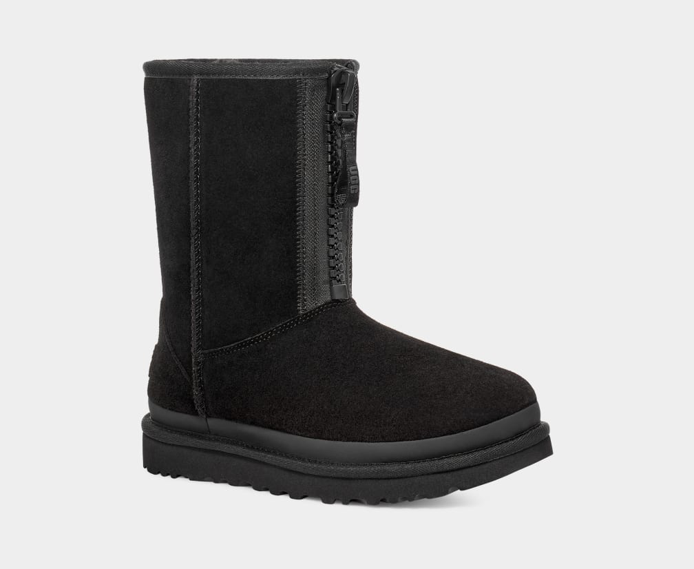 Grey ugg hot sale boots with zipper