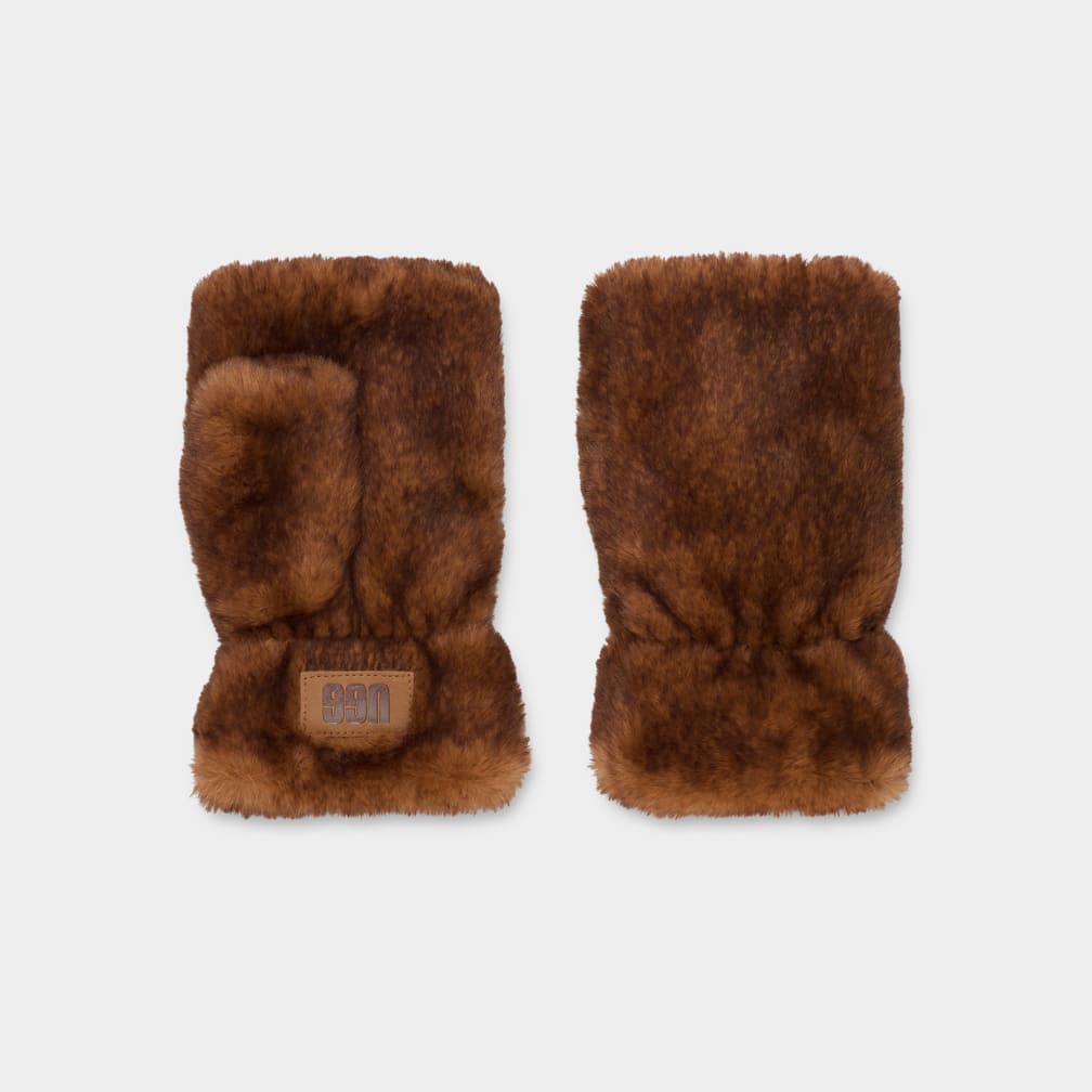 Accessorize faux fur fingerless mittens in beige Accessorize faux fur fingerless mittens in beige