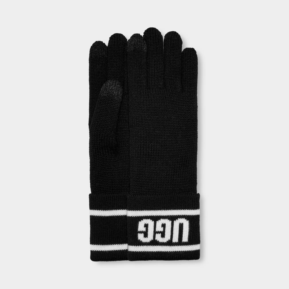 Black top ugg mittens