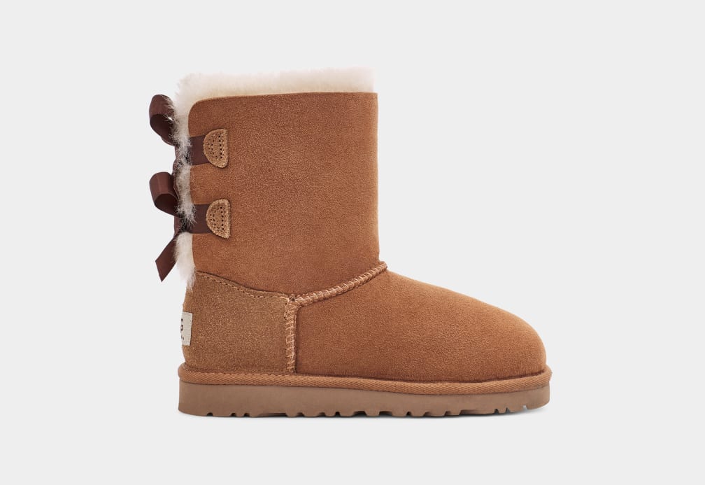 Ugg Kids' Bailey Bow II Boot Sheepskin Classic Boots in Brown/, Size 6