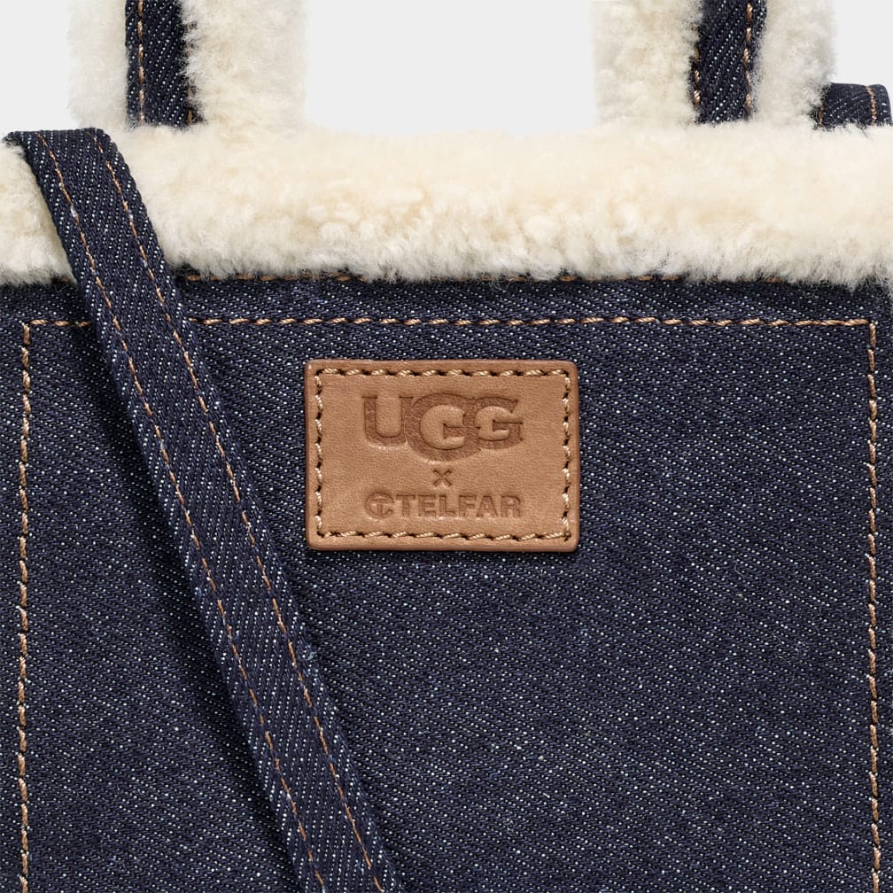 Telfar Ugg Suede Shearling Small Shopping Bag