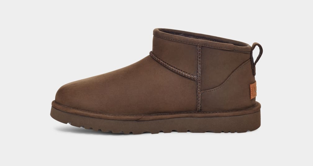 Leather mini best sale uggs