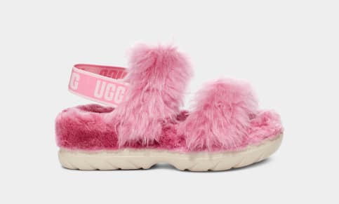 Pink furry uggs clearance