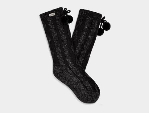 UGG Pom Pom Fleece Lined Crew Sock for Women UGG UK