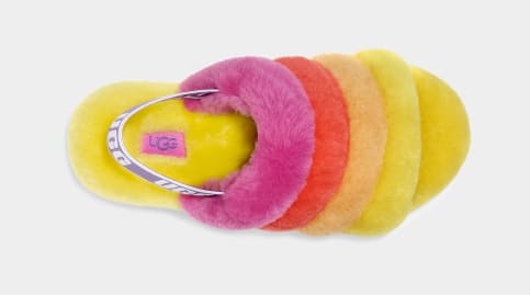 Rainbow ugg best sale slides