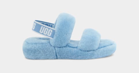 Light blue hot sale ugg slides