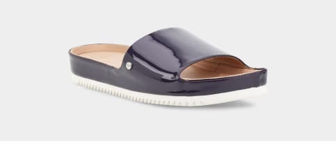 Ugg black top patent slides