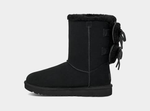 Black ugg boots with bows on online back