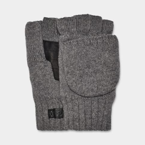 UGG Cozy Knit Flip Wool-blend Mittens in Gray