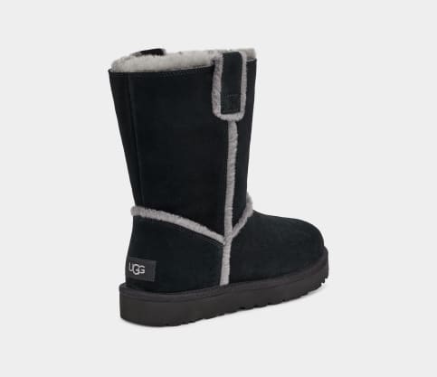 Ugg classic short spill sales seam boots black