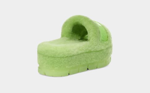 Lime green ugg slides discount
