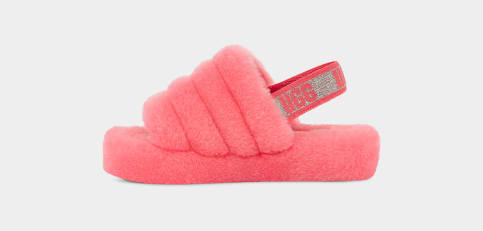 Pink ugg fluff yeah slide store