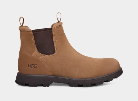 Ugg Men's Hillmont Chelsea Boot, 11, Black Leather