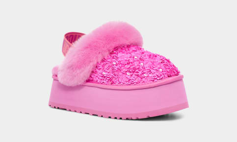 Pink glitter online ugg slippers