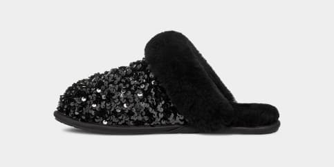 Black glitter ugg store slippers