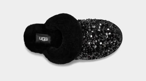 Ugg black sale glitter slippers