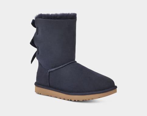 Navy blue ugg boots with bows best sale