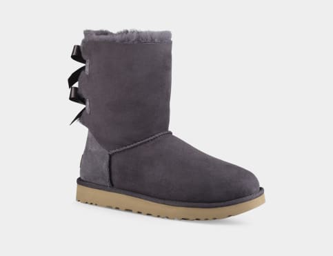 Black uggs with bows on the on sale back