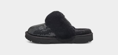 Black glitter ugg slippers hot sale