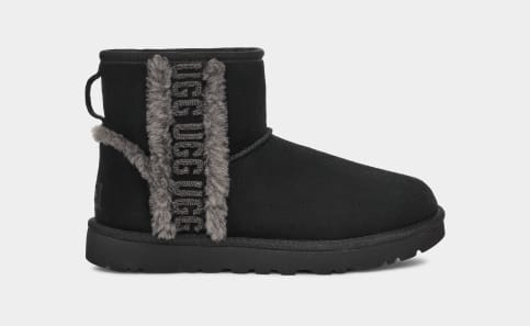 Ugg classic mini logo sparkle on sale boot