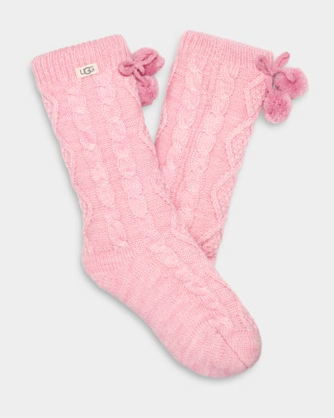 UGG Pom Pom Fleece Lined Crew Sock for Women UGG UK